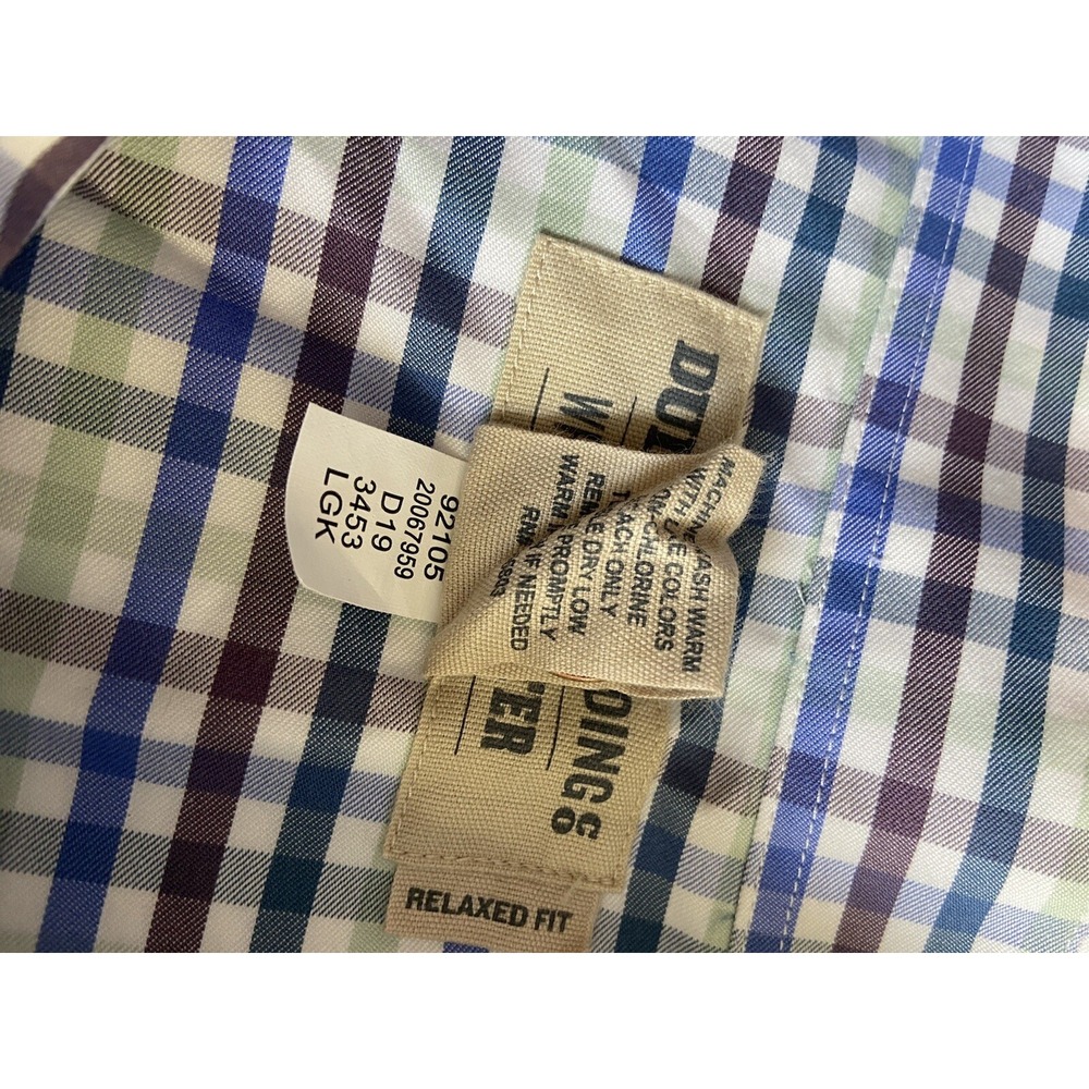 Duluth Trading Co Wrinklefighter Mens XL Relaxed Fit Plaid Button Down Shirt - Picture 10 of 11